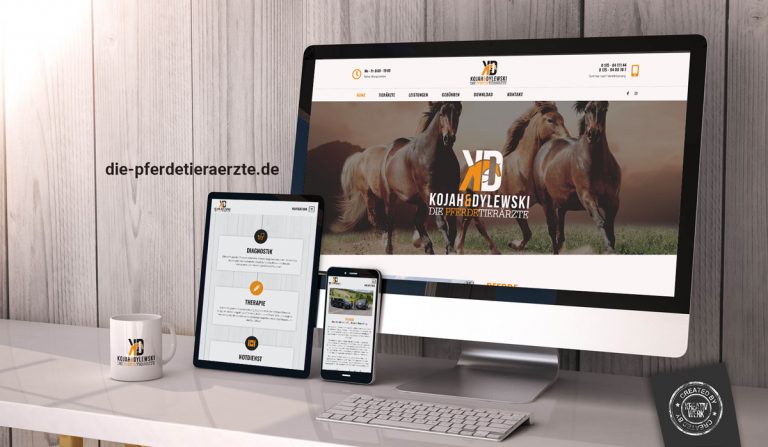 Webdesign die Pferdetierärzte Kreativwerk Schweinfurt Werbeagentur