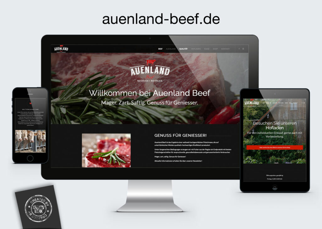 Kreativwerk Webdesign für Auenland Beef