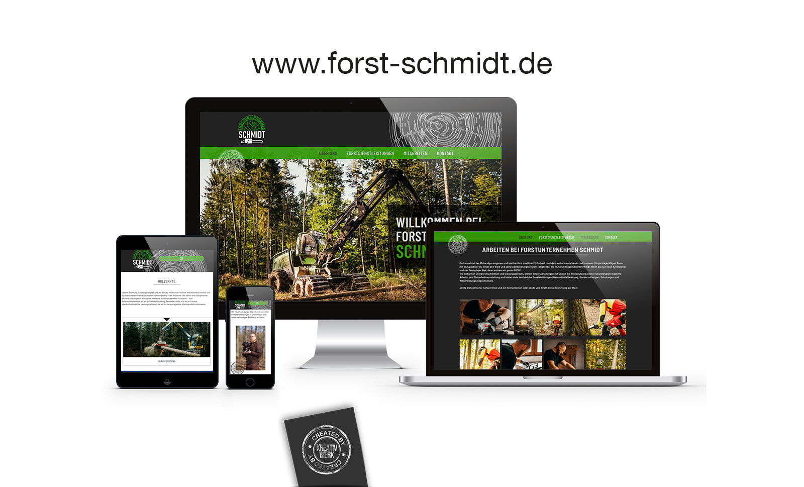 Eine Wordpress Homepage der KreativWerk Webagentur für Forst Schmidt